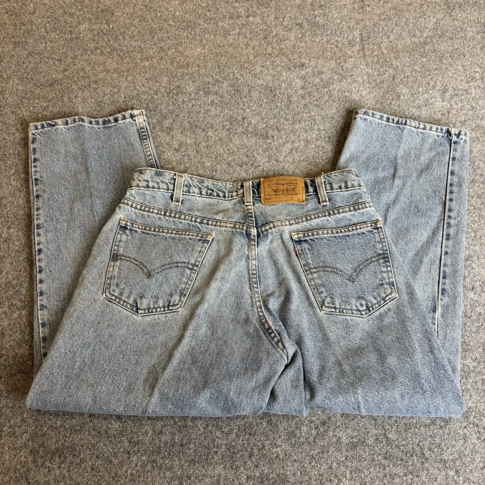 Levi Jeans 562 32x26 Boys Light Wash Y2K Denim Orange Tab‎